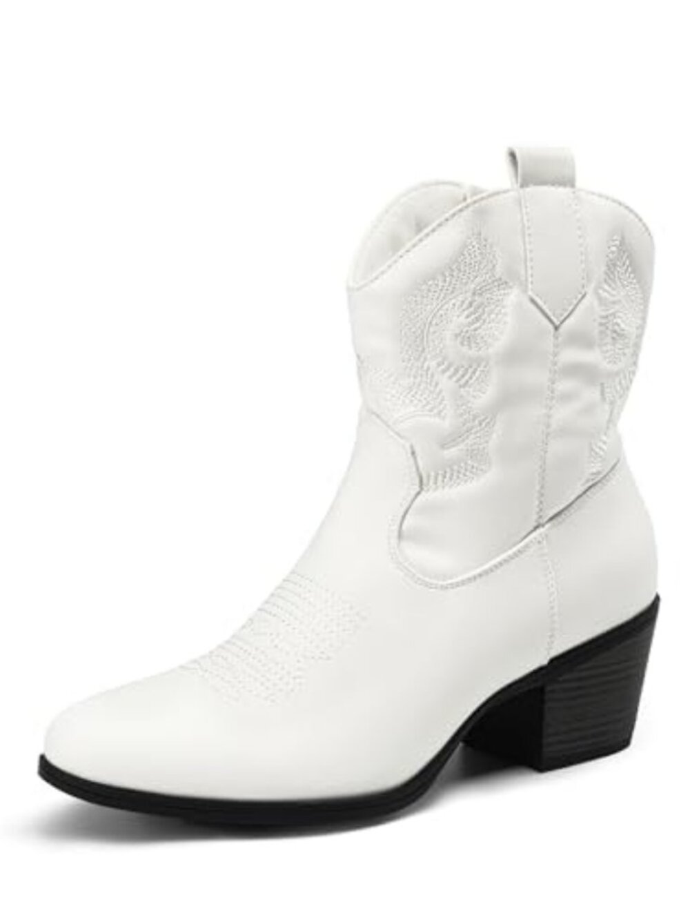 Women's Western Cowboy Cowgirl Embroidered Ankle Boots Fashion Low chunky Heel